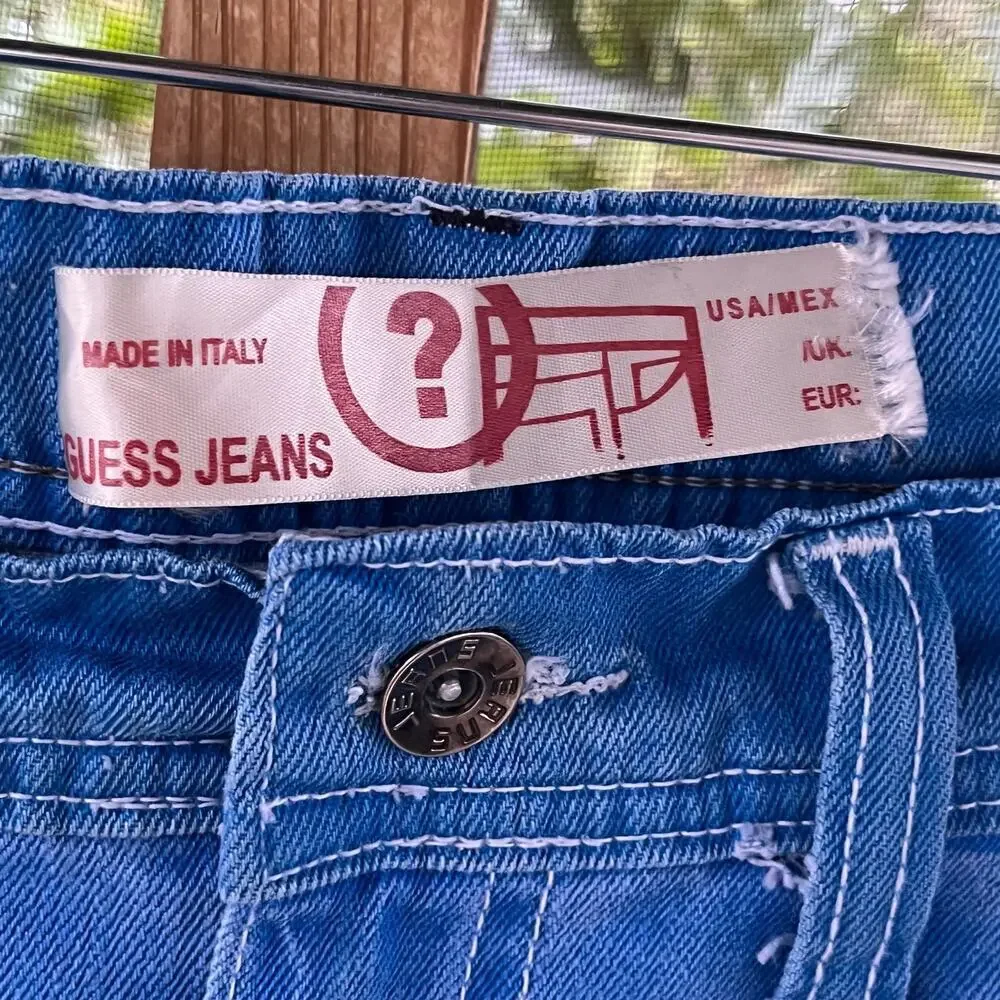 Guess Jeans Men's Vintage Bright Blue Straight Leg Jeans Size 33